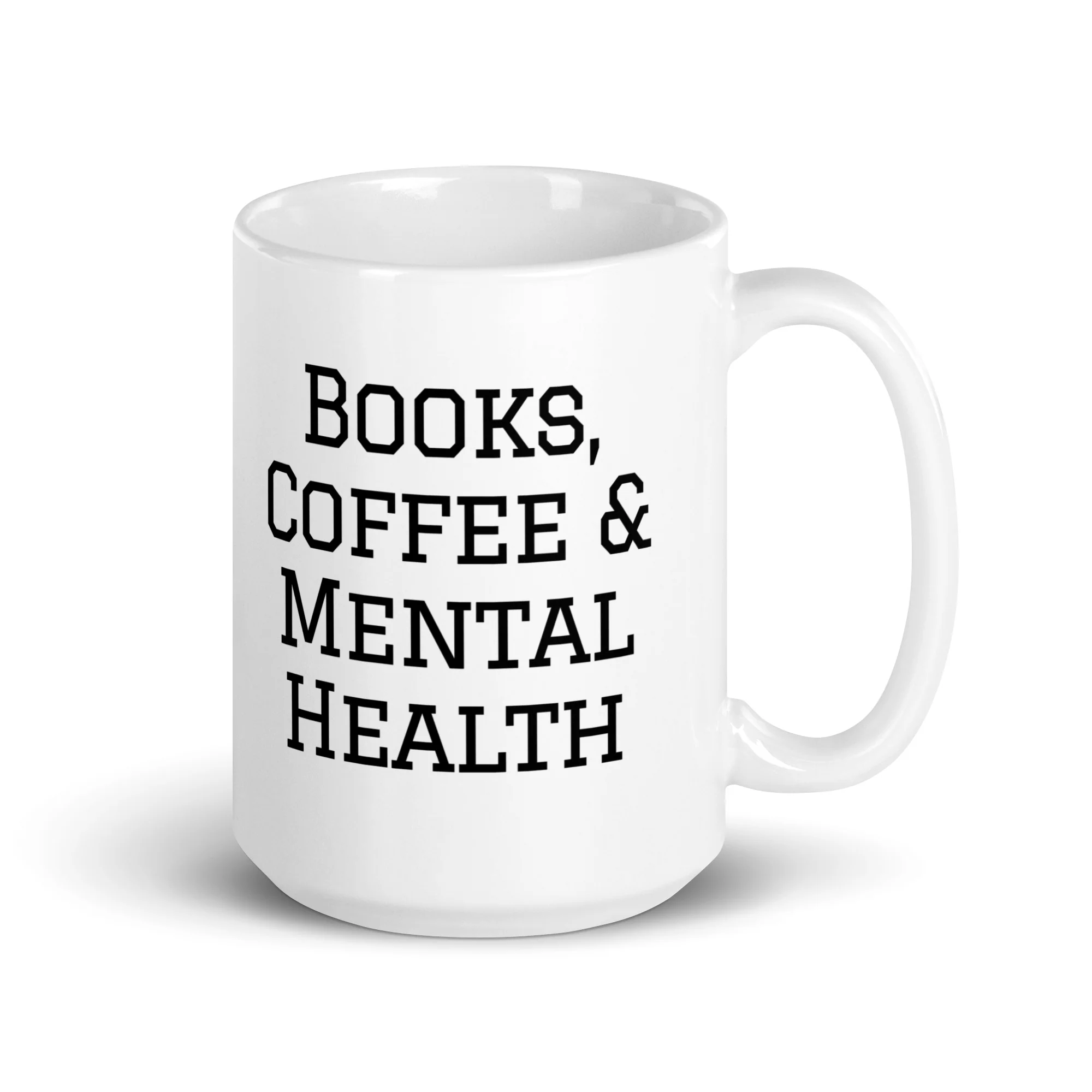 BOOKS, COFFEE & MENTAL HEALTH MUG