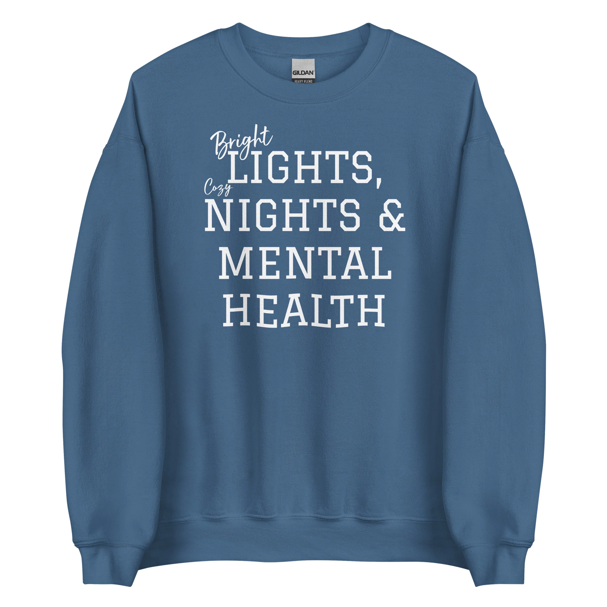 Bright Lights, Cozy Nights & Mental Health Sweatshirt - Image 3