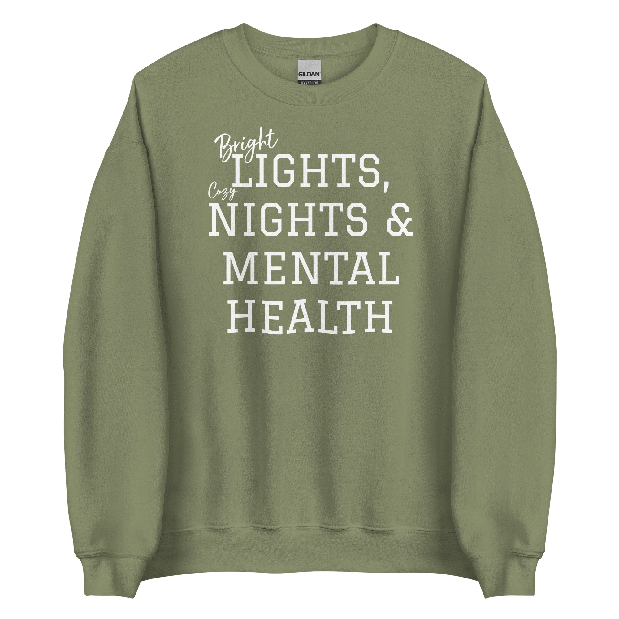 Bright Lights, Cozy Nights & Mental Health Sweatshirt - Image 4