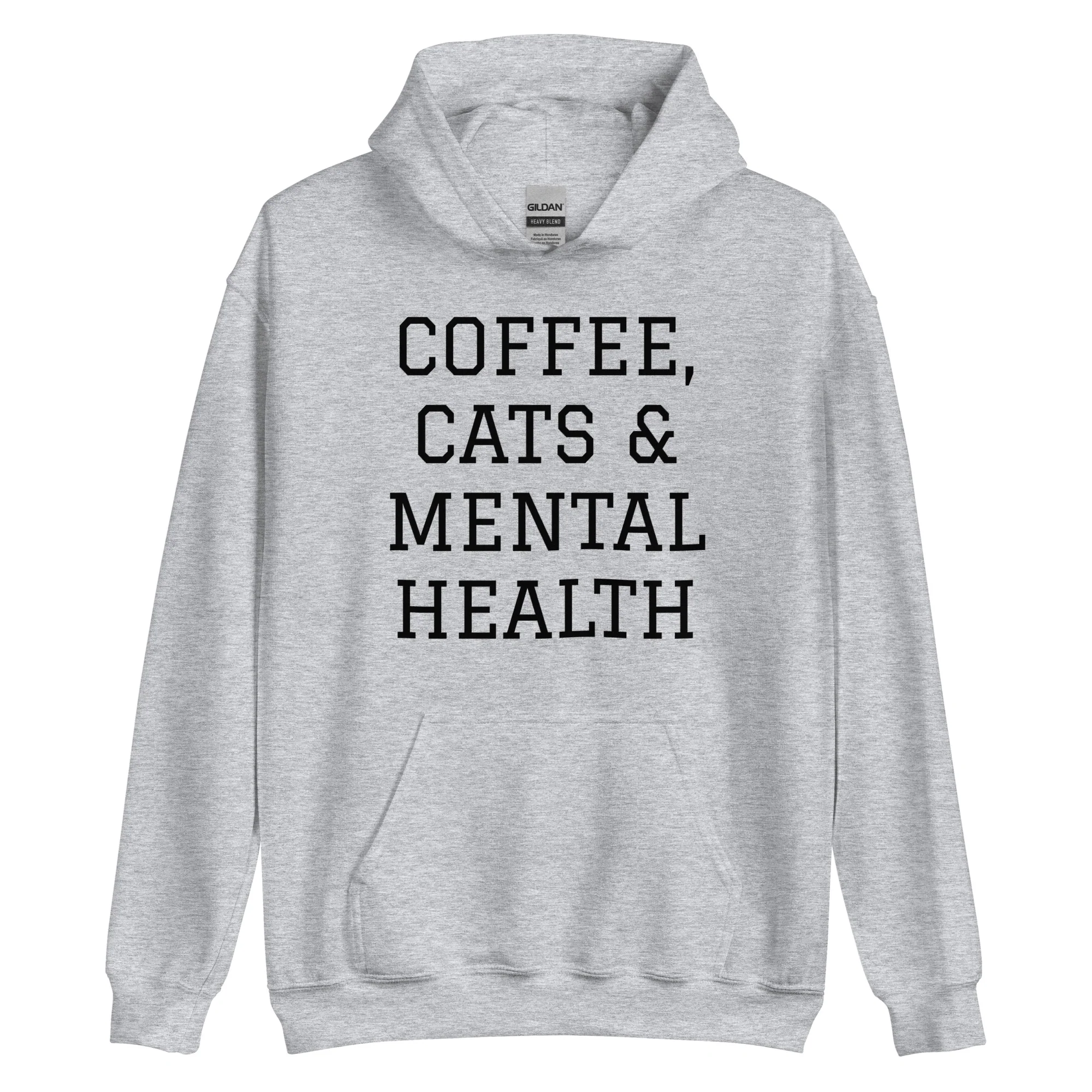Coffee, Cats & Mental Health Hoodie - Image 4