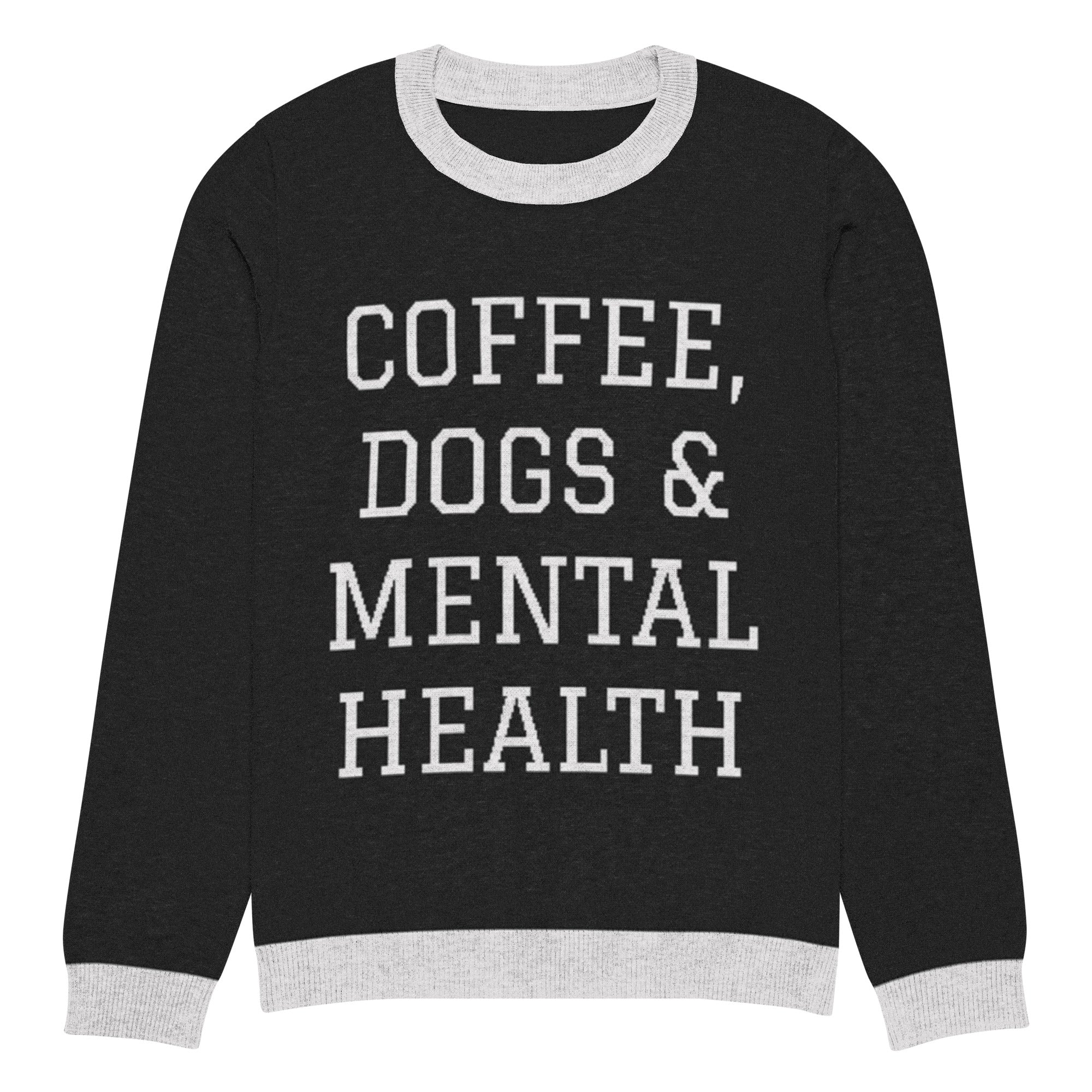 Coffee, Dogs & Mental Health Knitted Sweater - Image 10