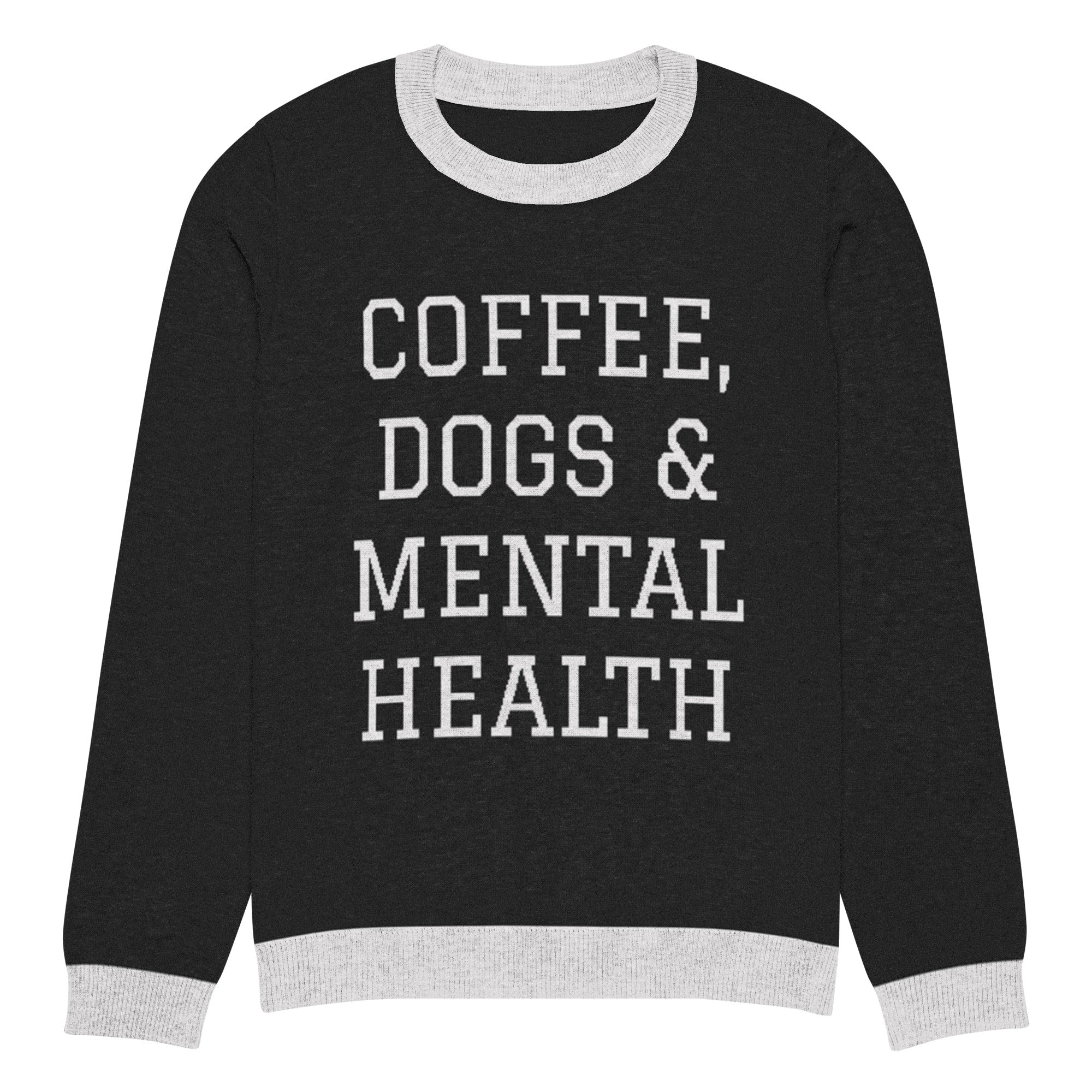 Coffee, Dogs & Mental Health Knitted Sweater - Image 7