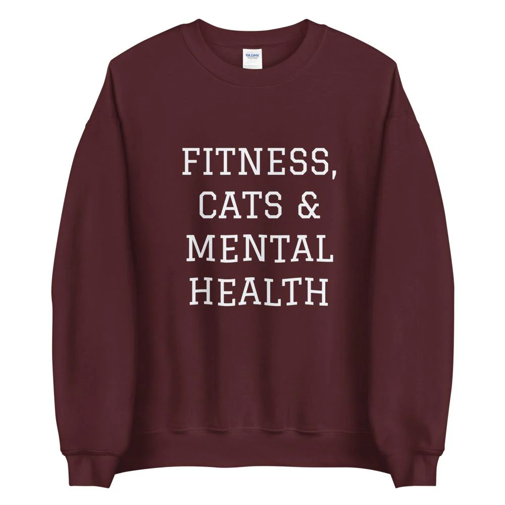Fitness, Cats & Mental Health Sweatshirt - Image 5