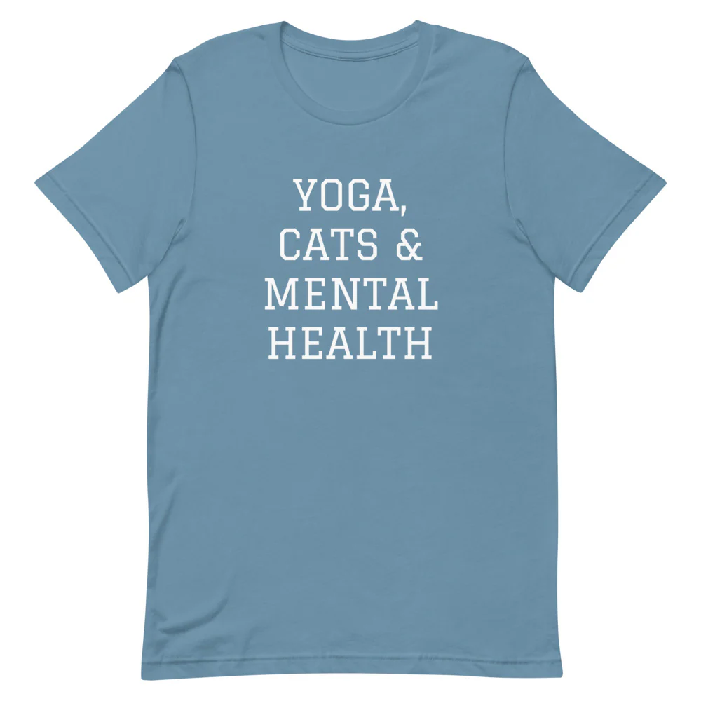 Yoga, Cats & Mental Health T-shirt - Image 3